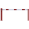 Compact hand barrier | without fixed support post | clear width: 2000 mm | with profile cylinder lock | hot-dip galvanized and coated red / white